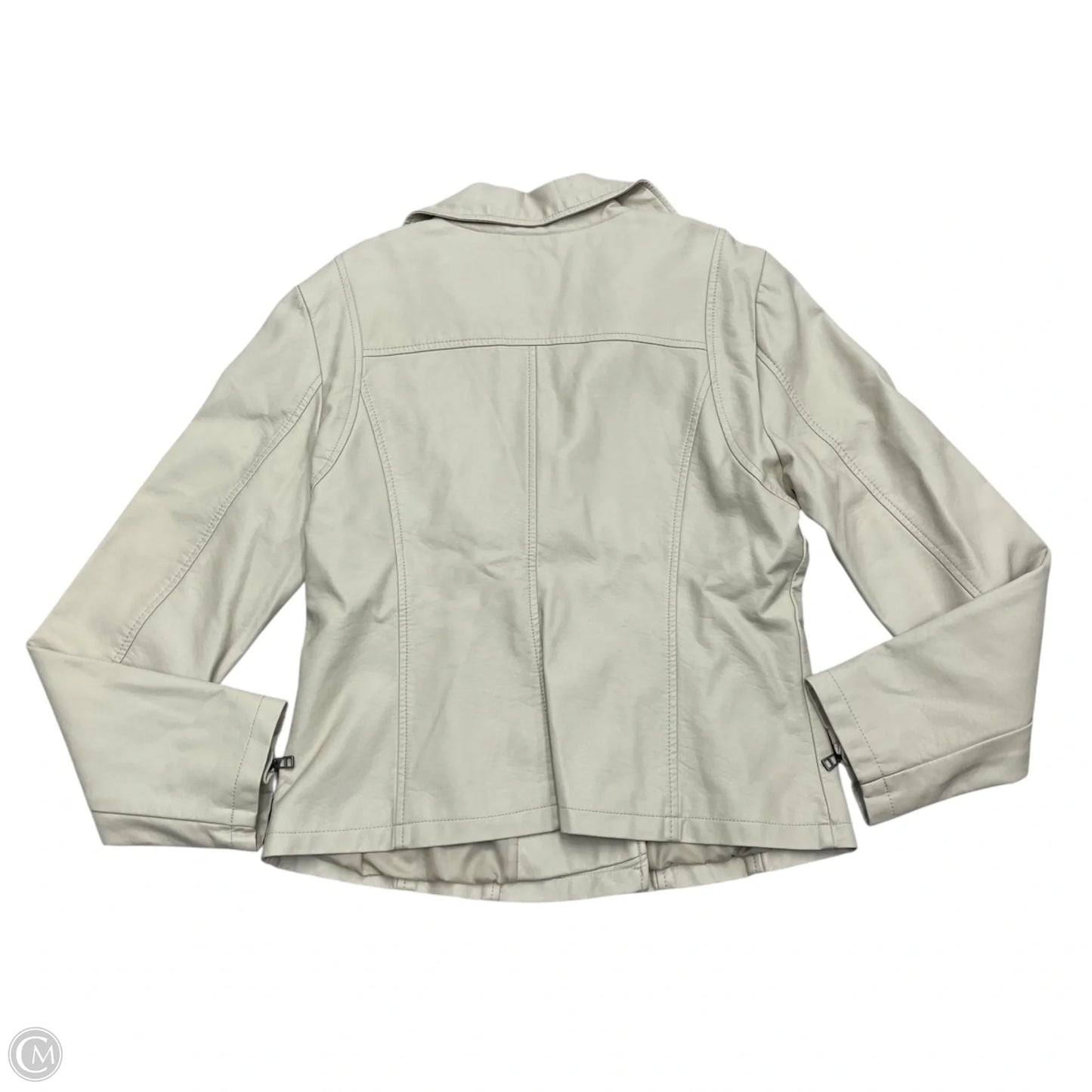Jacket Moto By Max Studio In Cream, Size: Xl