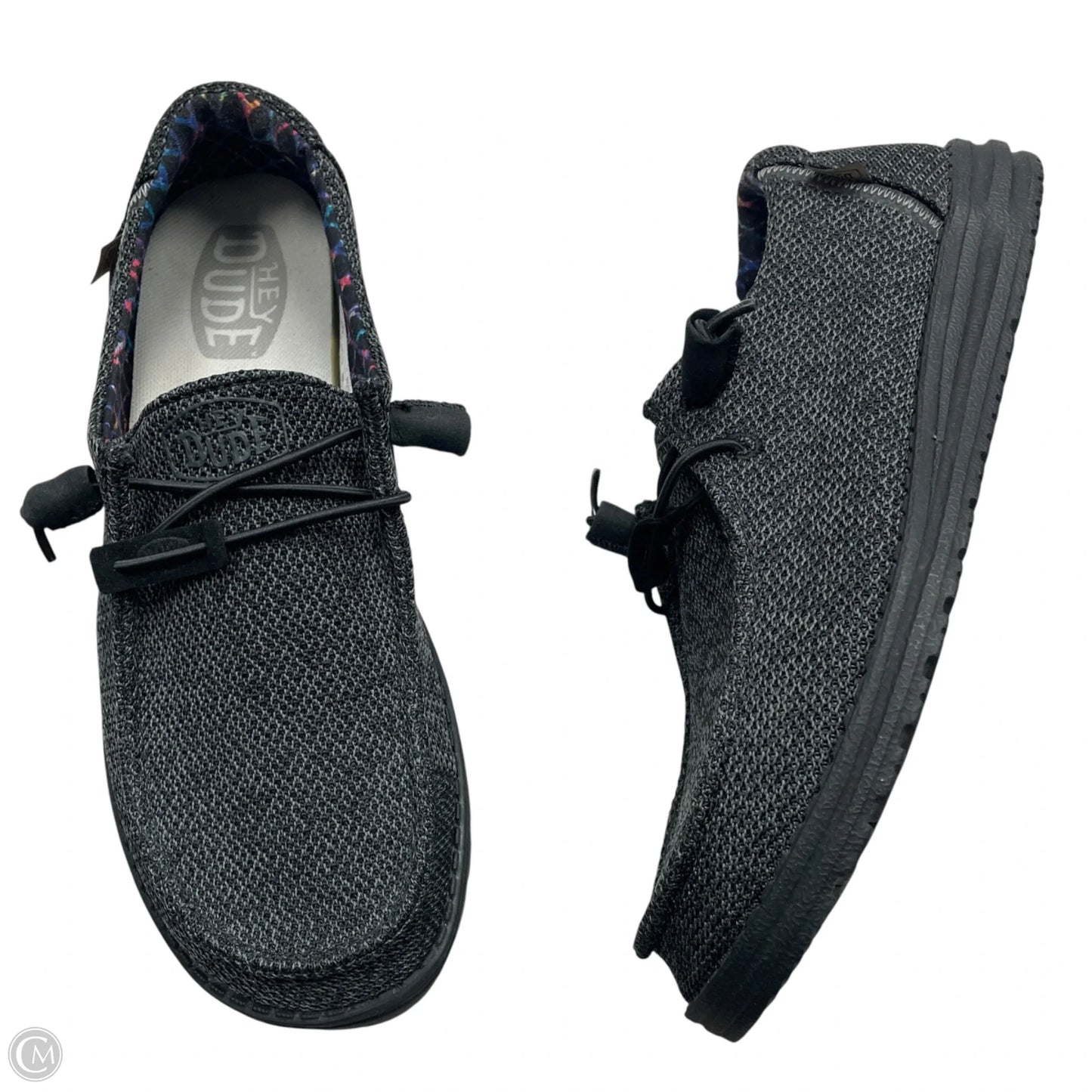 Shoes Sneakers By Hey Dude In Black & Grey, Size: 9