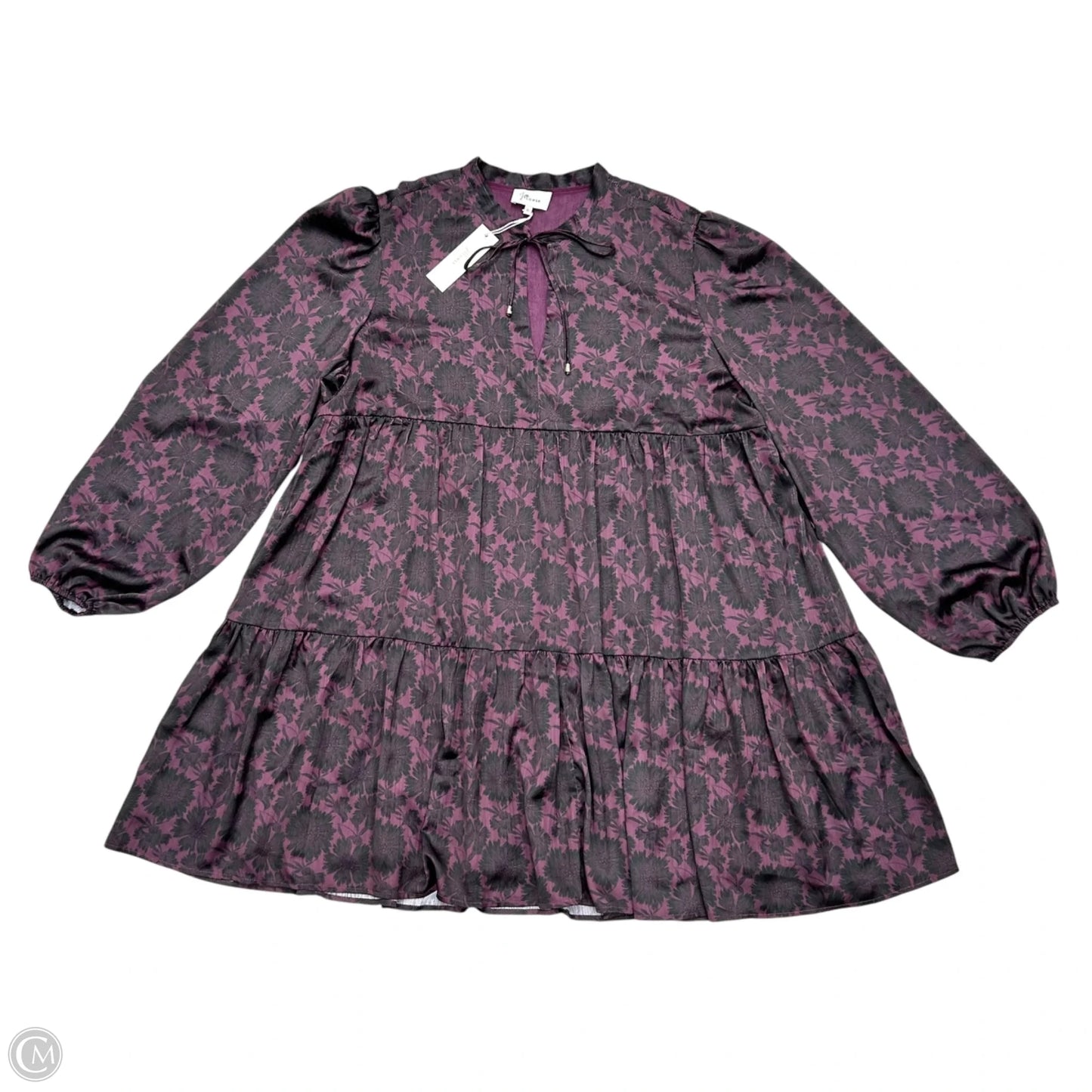 Dress Casual Short By J Flower In Black & Purple, Size: Xl