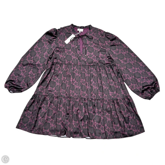 Dress Casual Short By J Flower In Black & Purple, Size: Xl