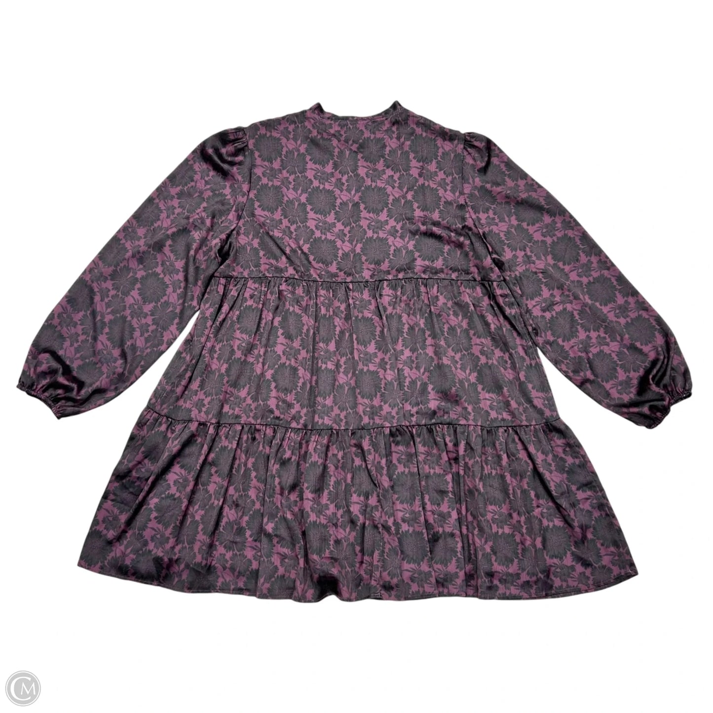 Dress Casual Short By J Flower In Black & Purple, Size: Xl