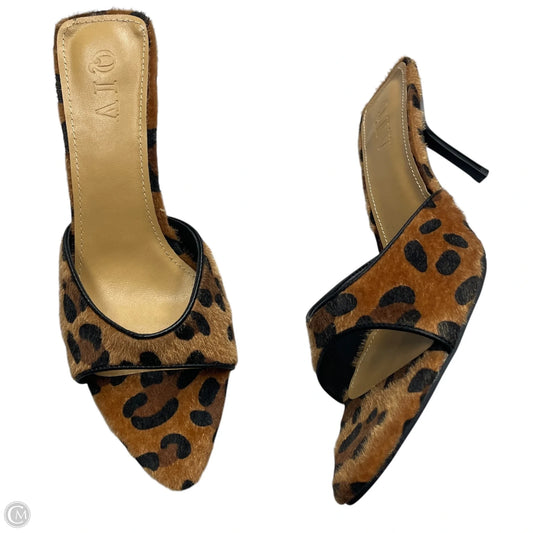 Sandals Heels Kitten By Qiv In Animal Print, Size: 8.5