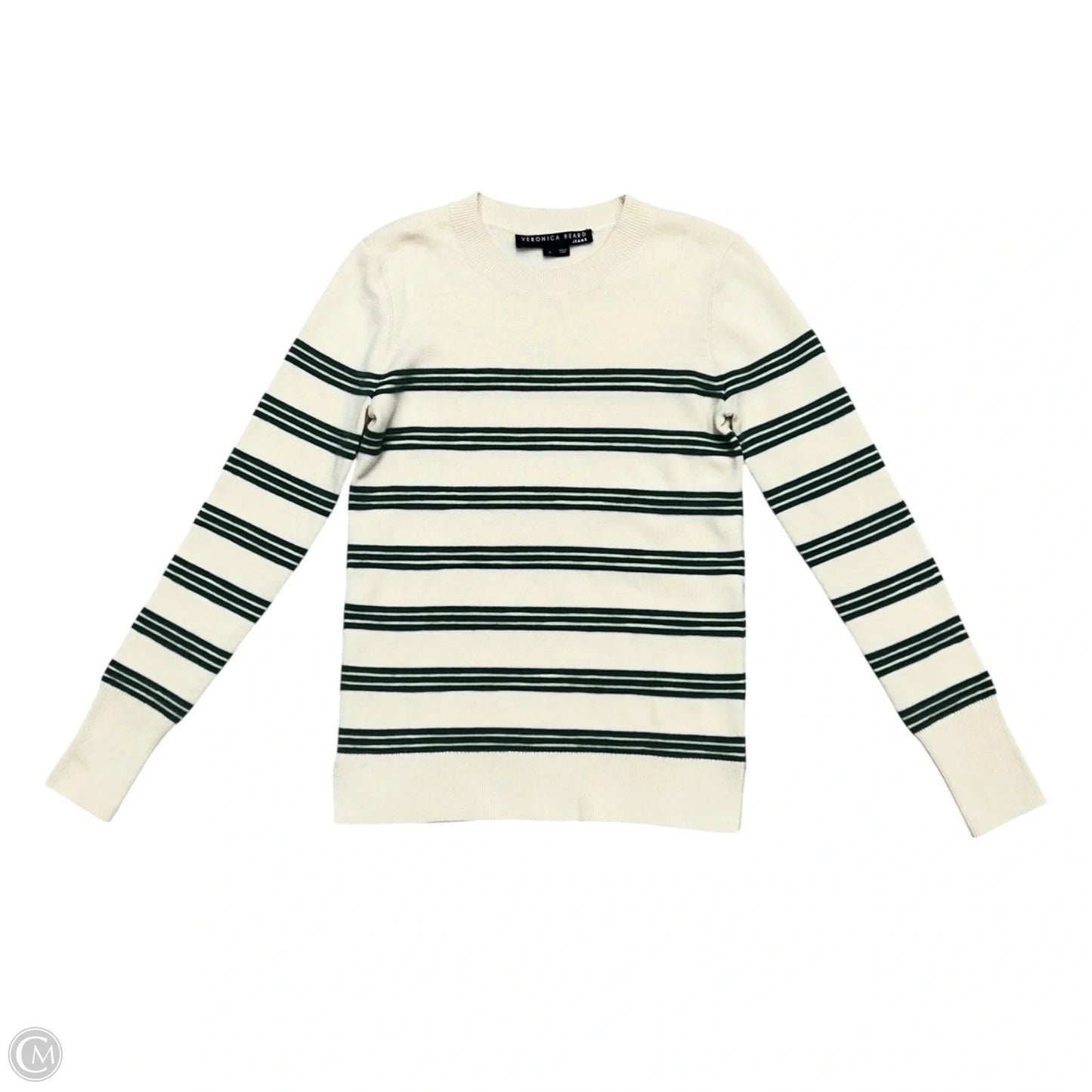 Sweater By Veronica Beard In Cream & Green, Size: S