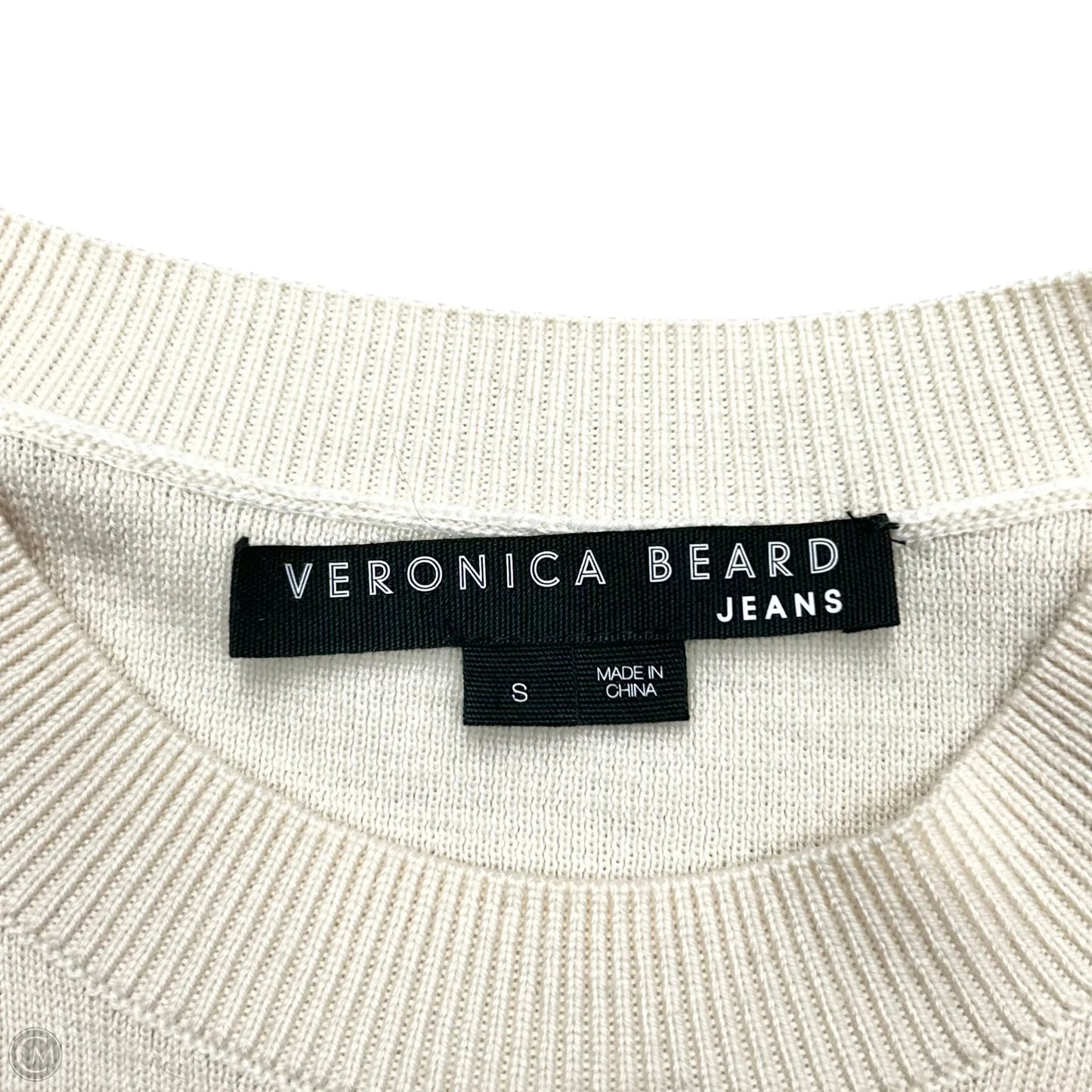 Sweater By Veronica Beard In Cream & Green, Size: S