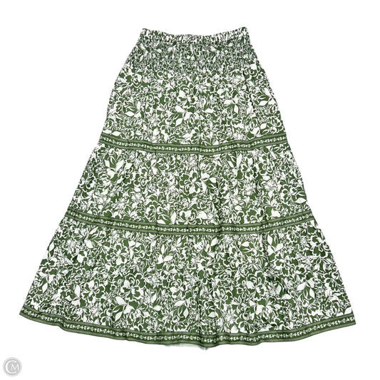Skirt Maxi By Cartolina In Green & White, Size: S