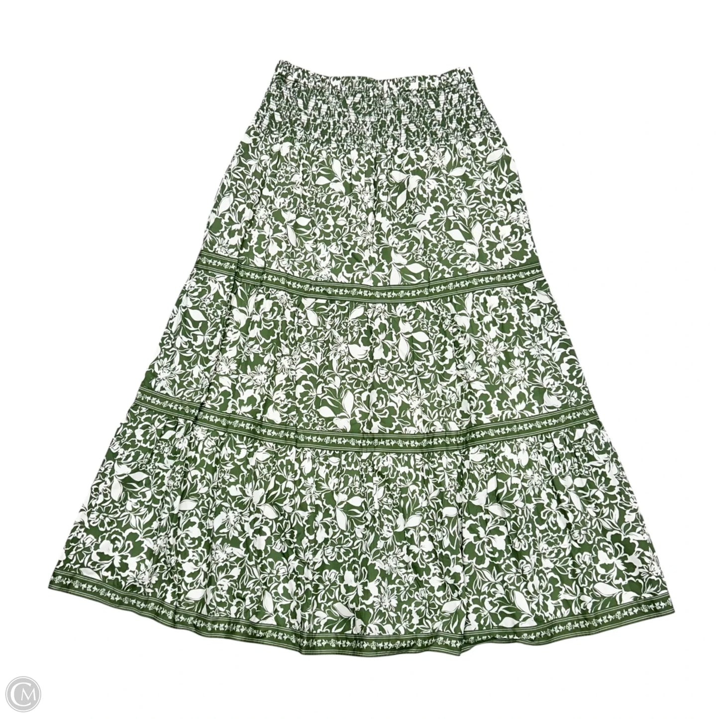 Skirt Maxi By Cartolina In Green & White, Size: S