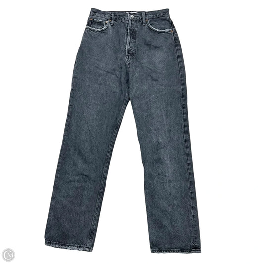 Jeans Straight By Agolde In Black Denim, Size: 4
