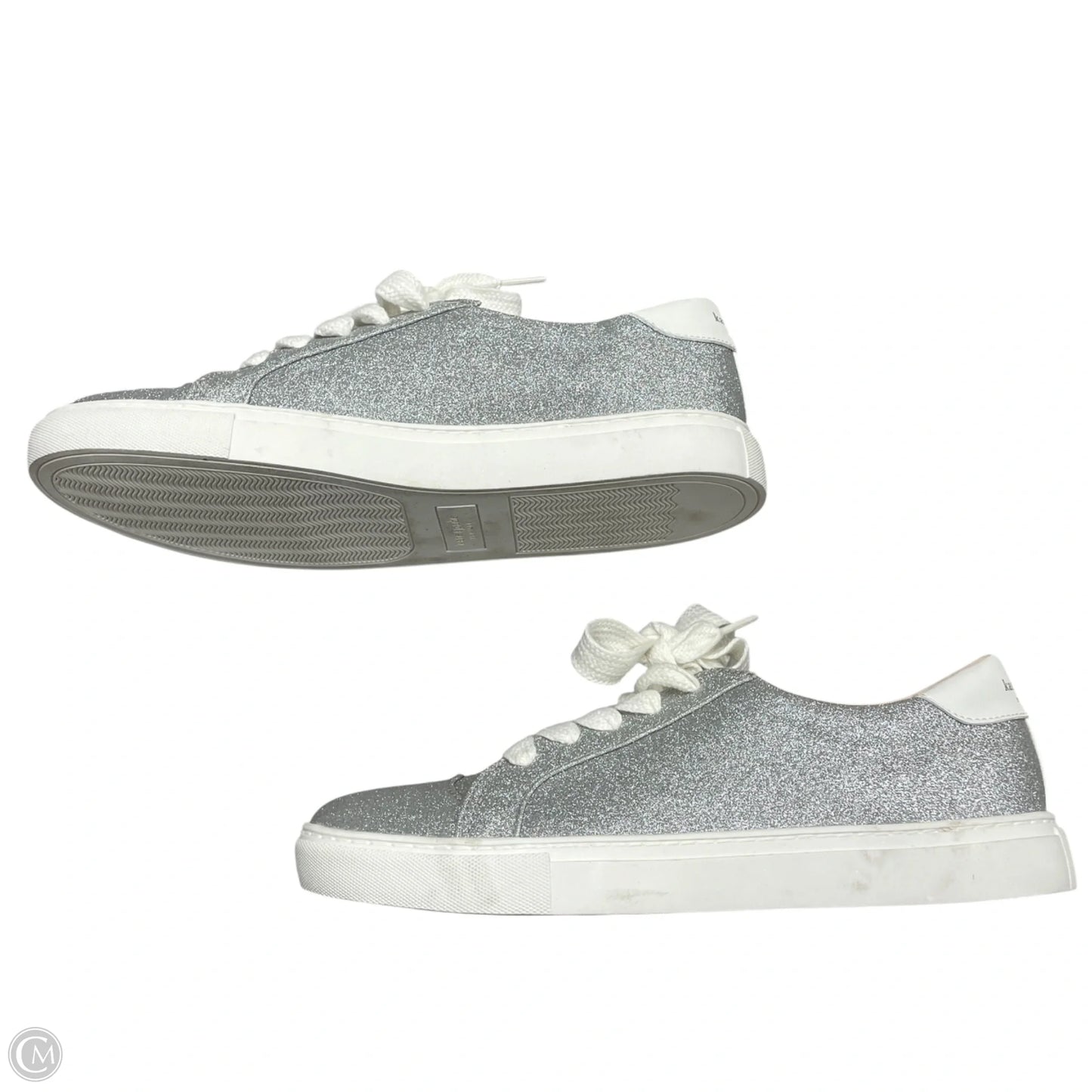 Shoes Designer By Kate Spade In Silver, Size: 10