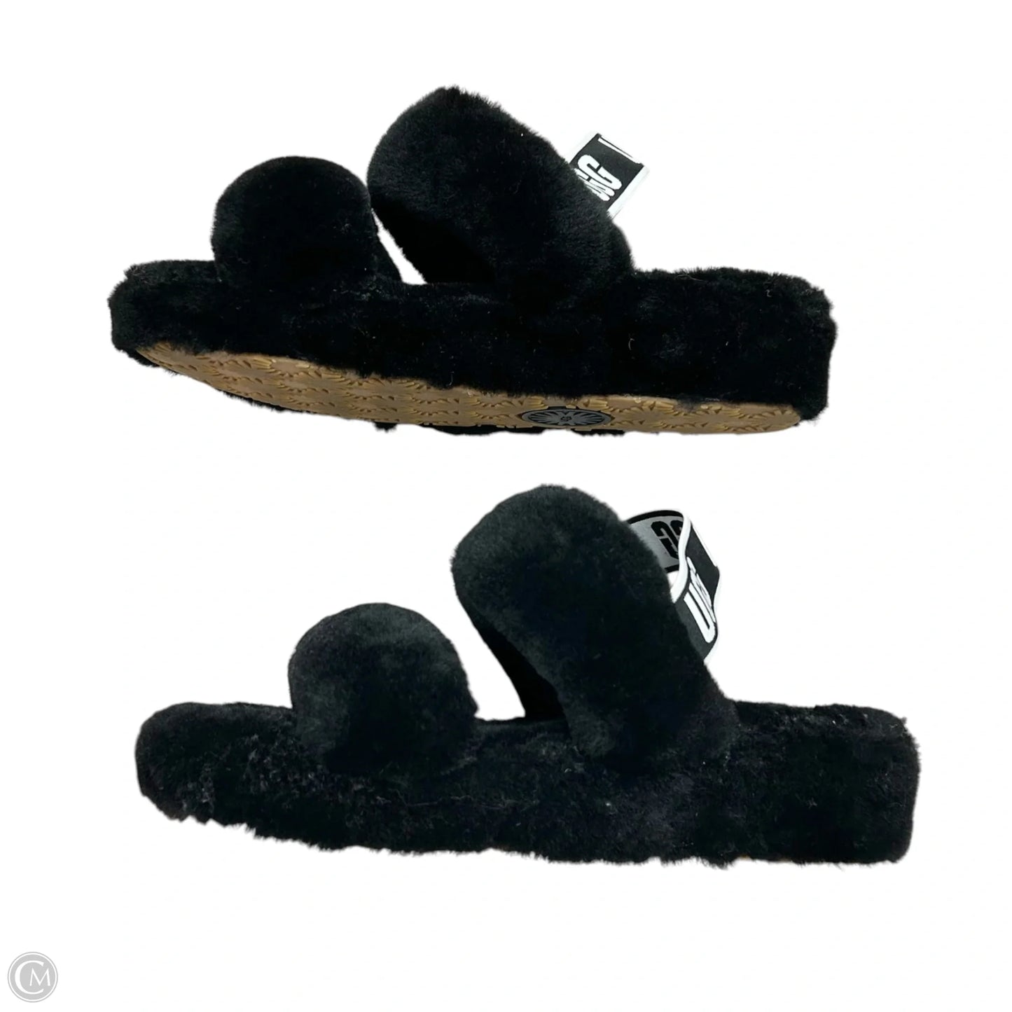 Slippers Designer By Ugg In Black, Size: 8