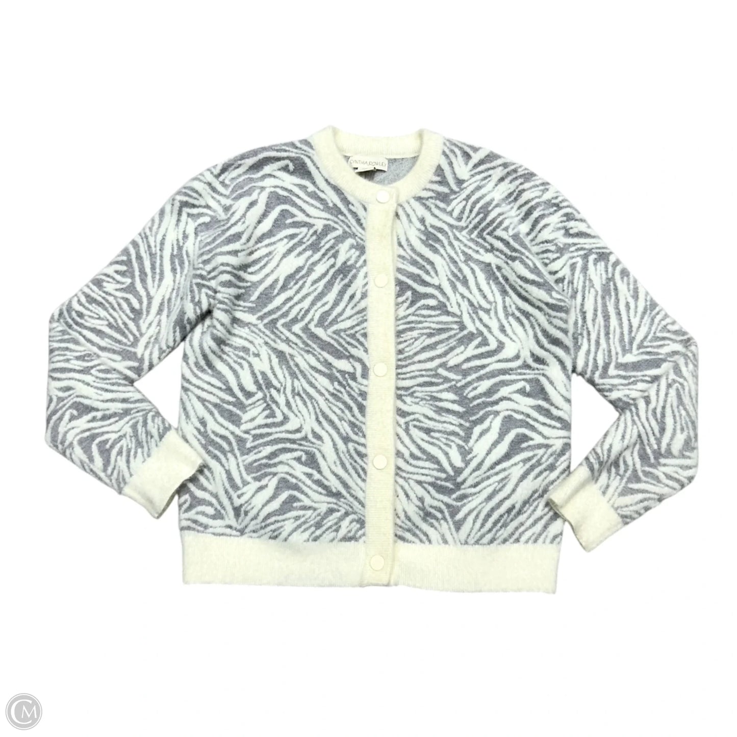 Sweater Cardigan By Cynthia Rowley In Zebra Print, Size: S