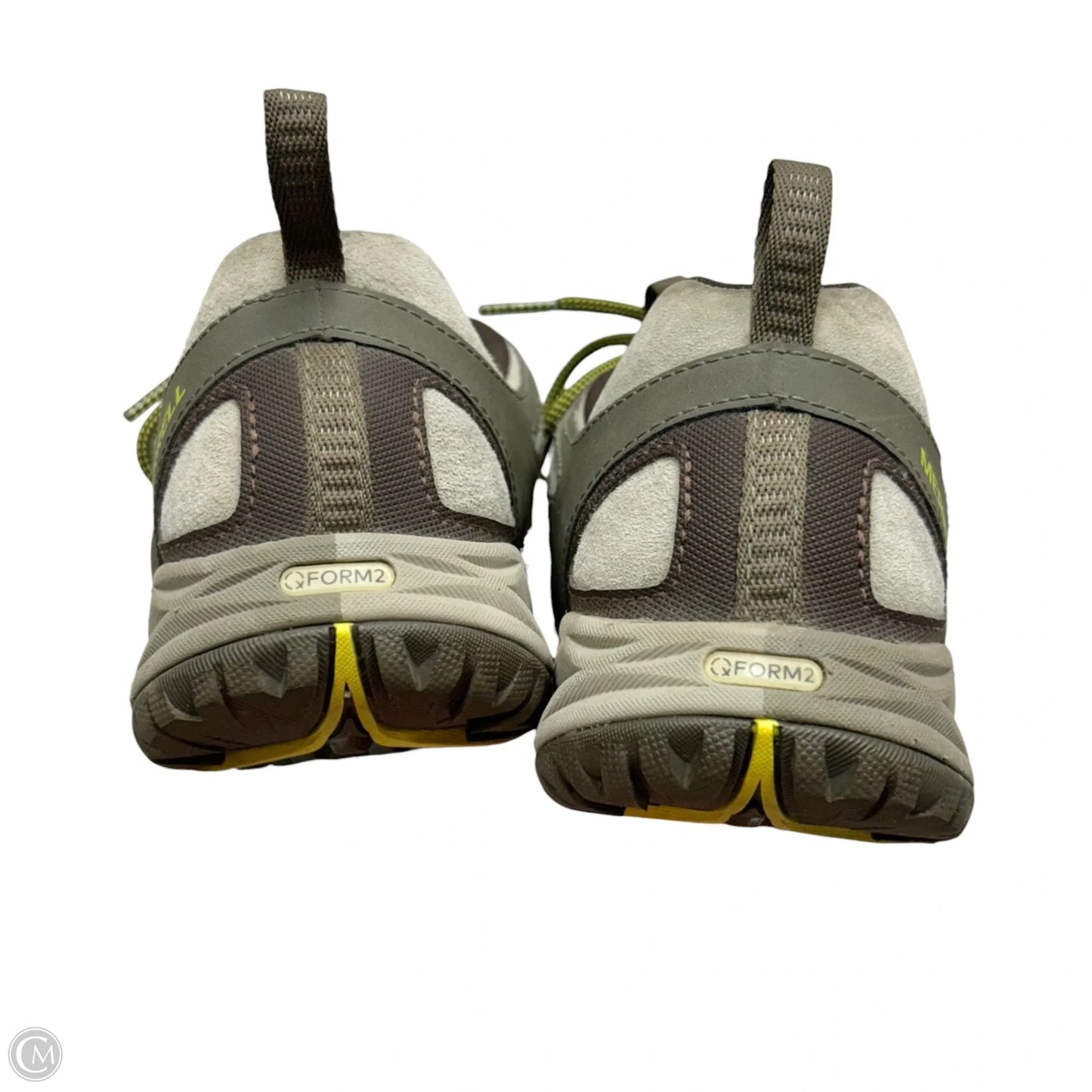Shoes Hiking By Merrell In Green & Grey, Size: 8