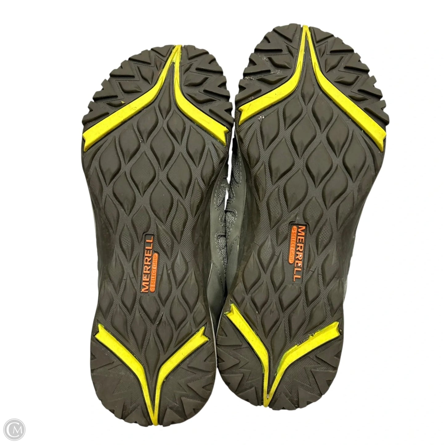 Shoes Hiking By Merrell In Green & Grey, Size: 8