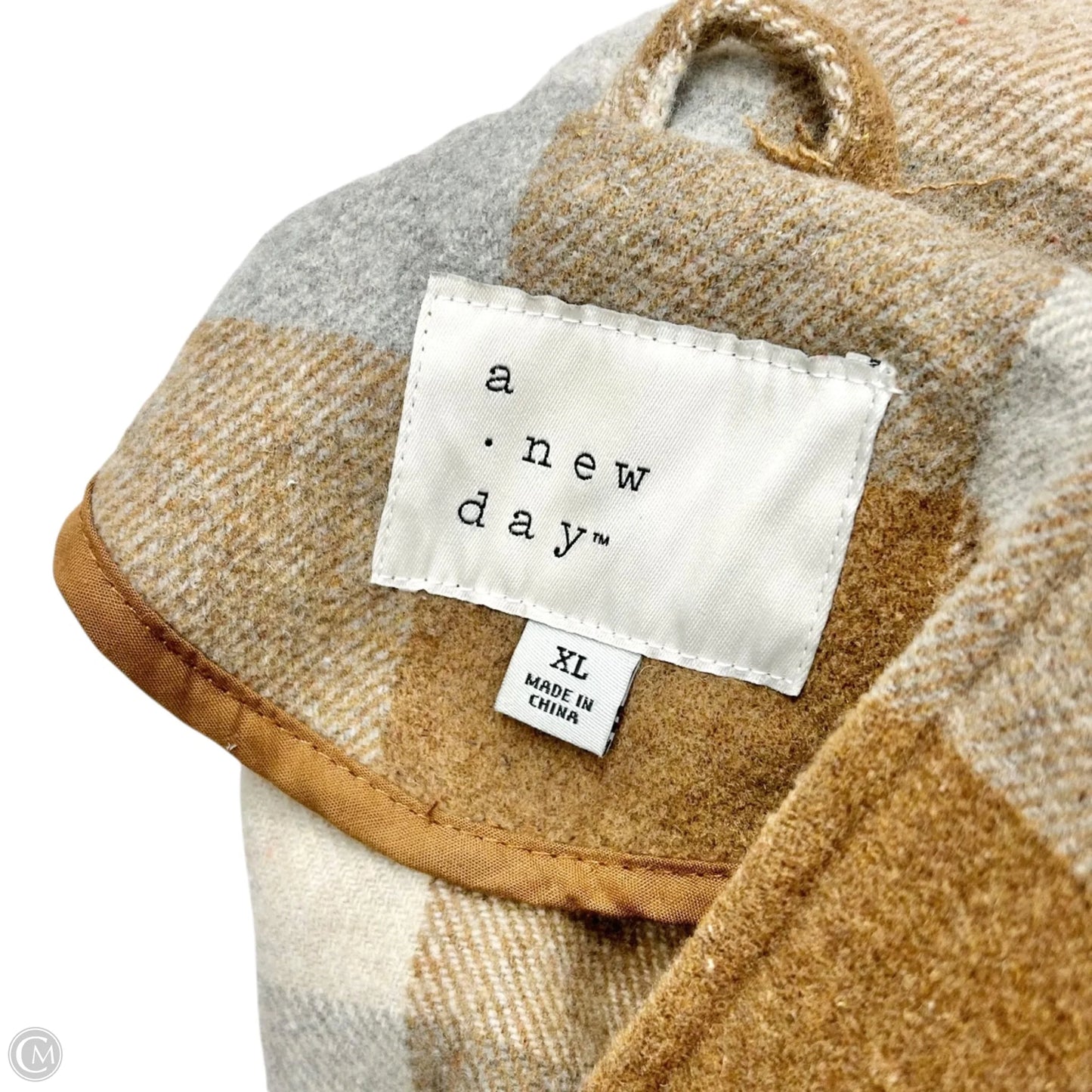 Coat Wool By A New Day In Grey & Tan, Size: Xl
