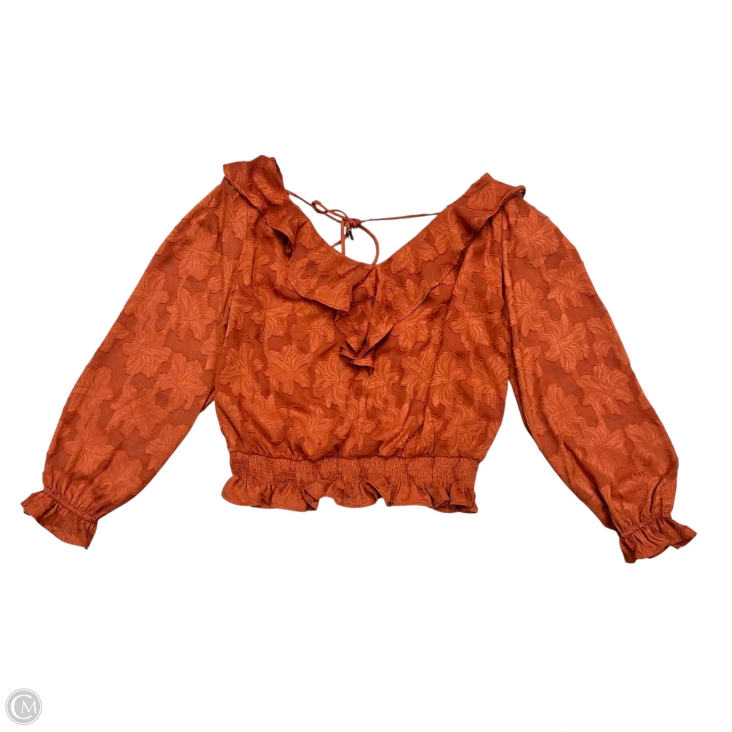 Blouse Long Sleeve By Anthropologie In Orange, Size: S