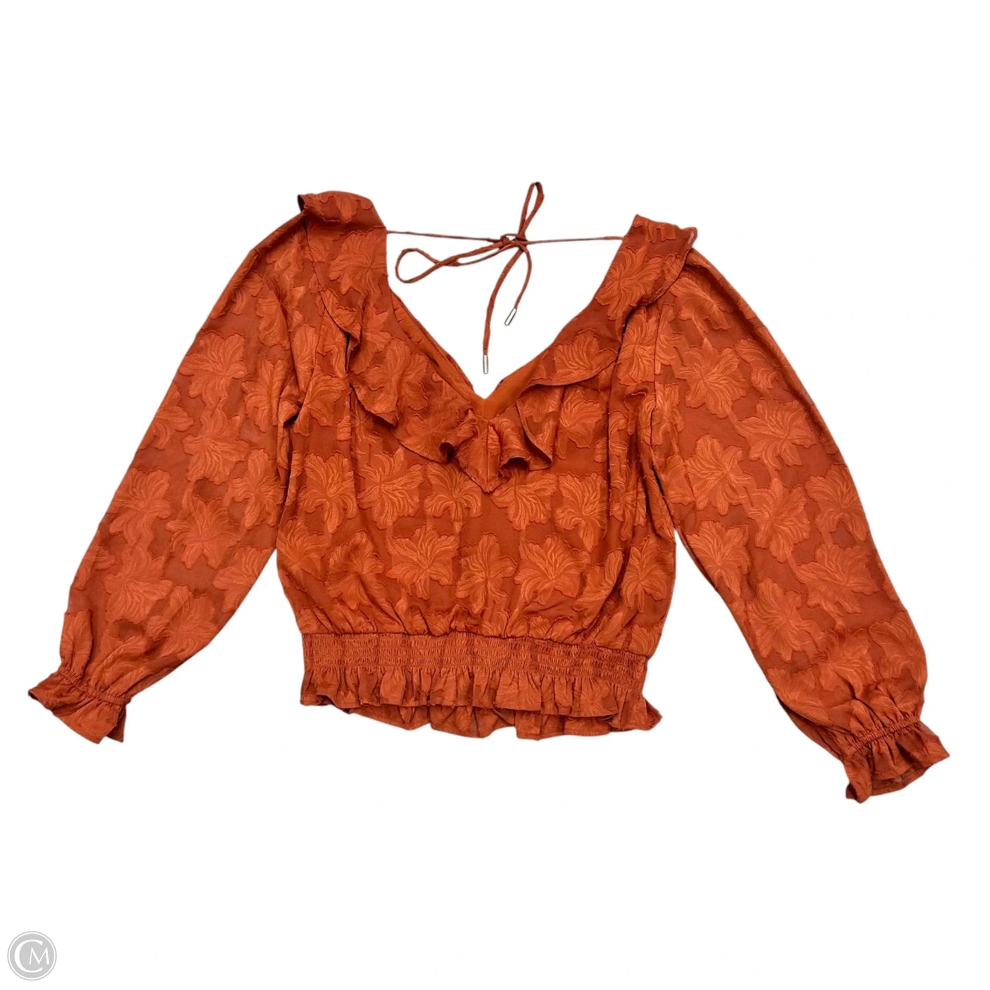 Blouse Long Sleeve By Anthropologie In Orange, Size: S