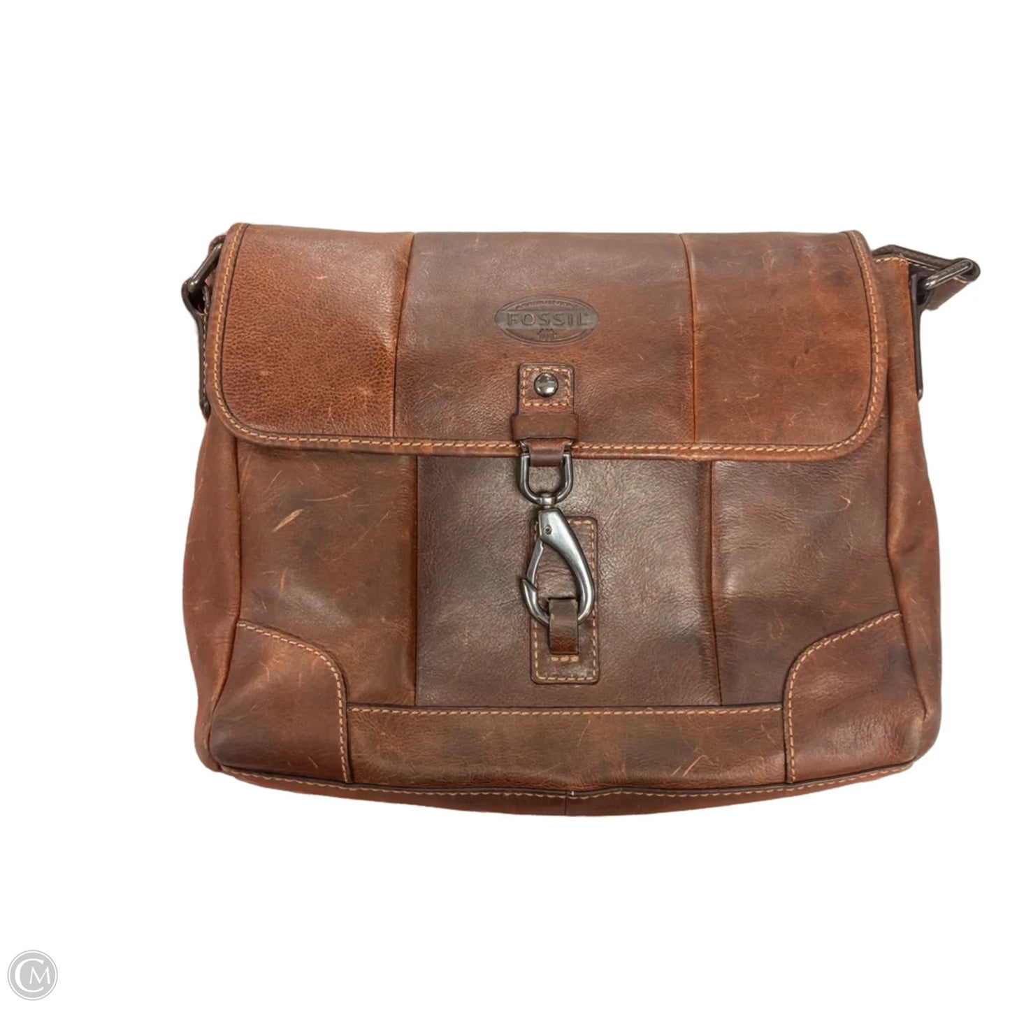 Crossbody Leather By Fossil, Size: Large
