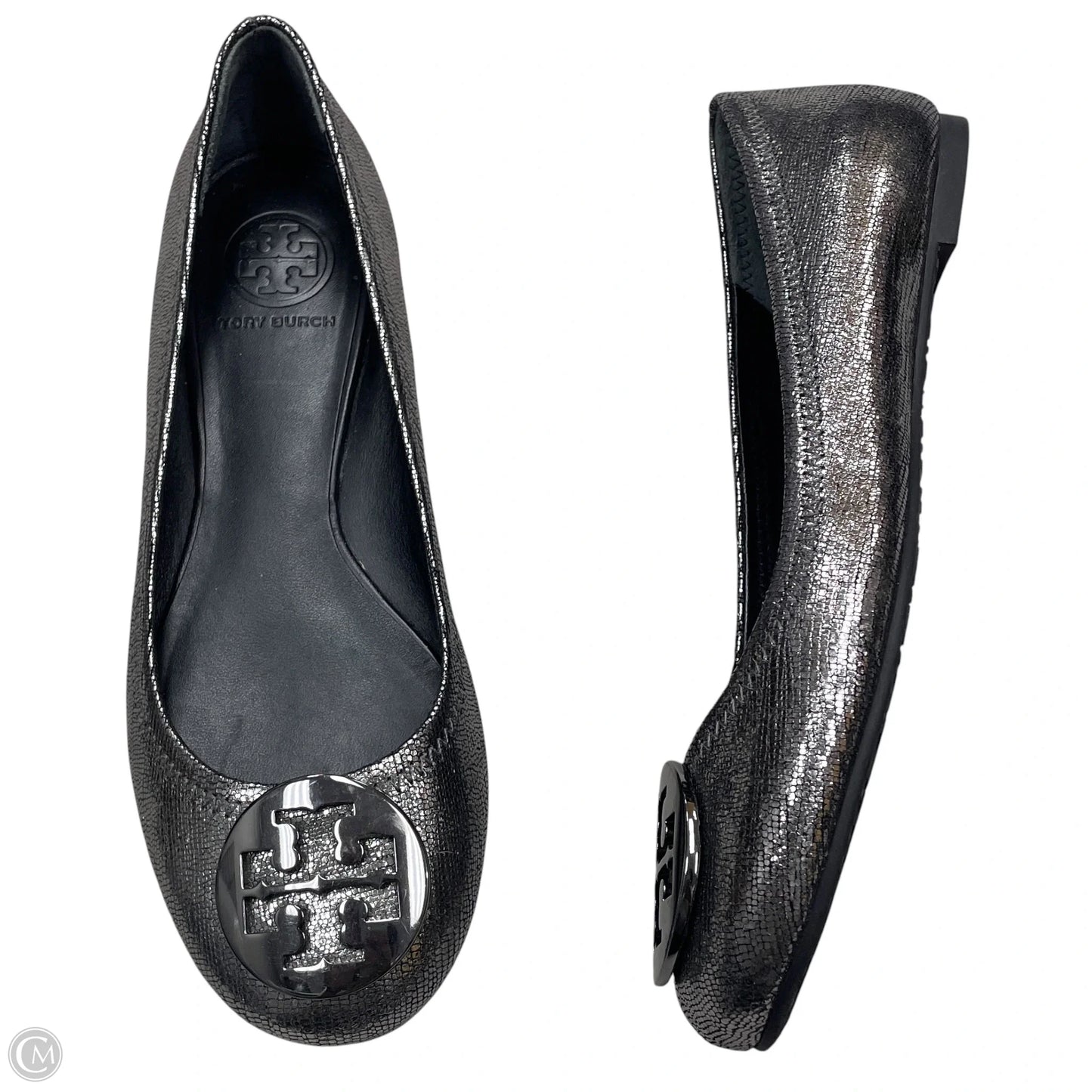 Shoes Designer By Tory Burch In Silver, Size: 7.5