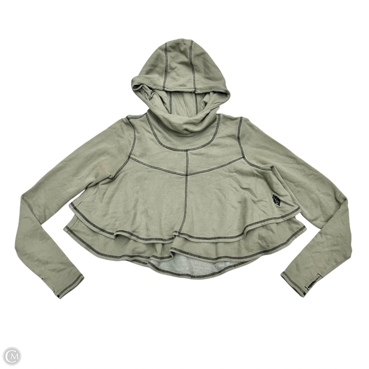 Sweatshirt Hoodie By Free People In Green, Size: S