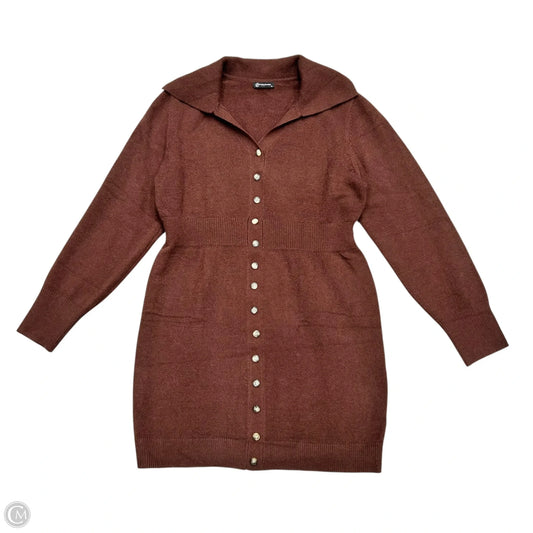 Dress Sweater By Prettygarden In Brown, Size: Xl