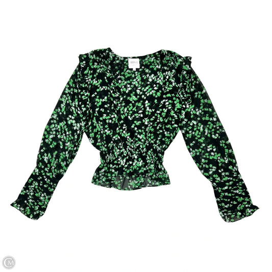Top Long Sleeve Designer By Misa In Black & Green, Size: Xs