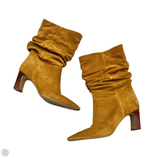 Boots Mid-calf Heels By Vince Camuto In Tan, Size: 8.5