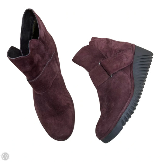 Boots Ankle Heels By Fly London In Maroon, Size: 7.5