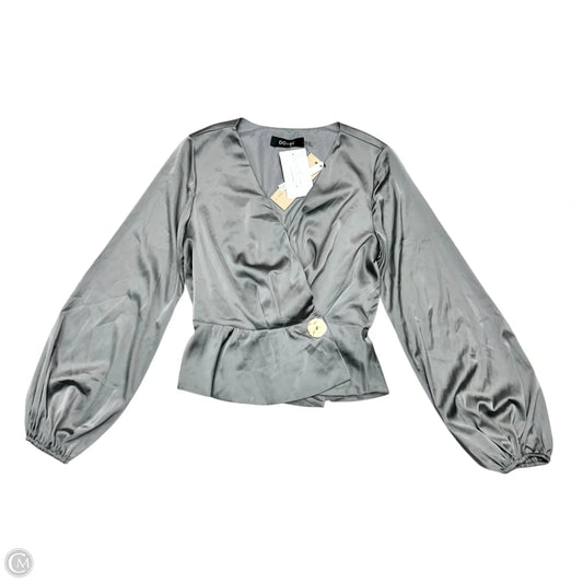 Blouse Long Sleeve By Do + Be In Grey, Size: M