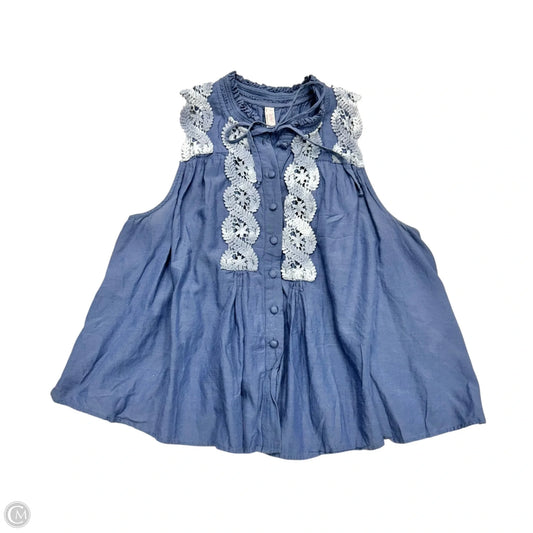 Top Sleeveless By Free People In Blue, Size: M