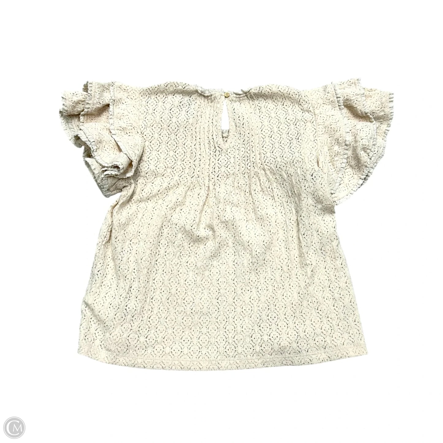 Top Short Sleeve By Anthropologie In Cream, Size: Xxs
