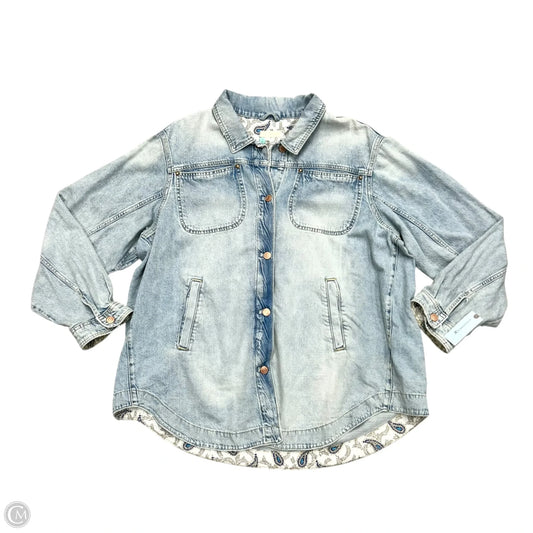 Jacket Denim By Pilcro In Blue Denim, Size: 1x
