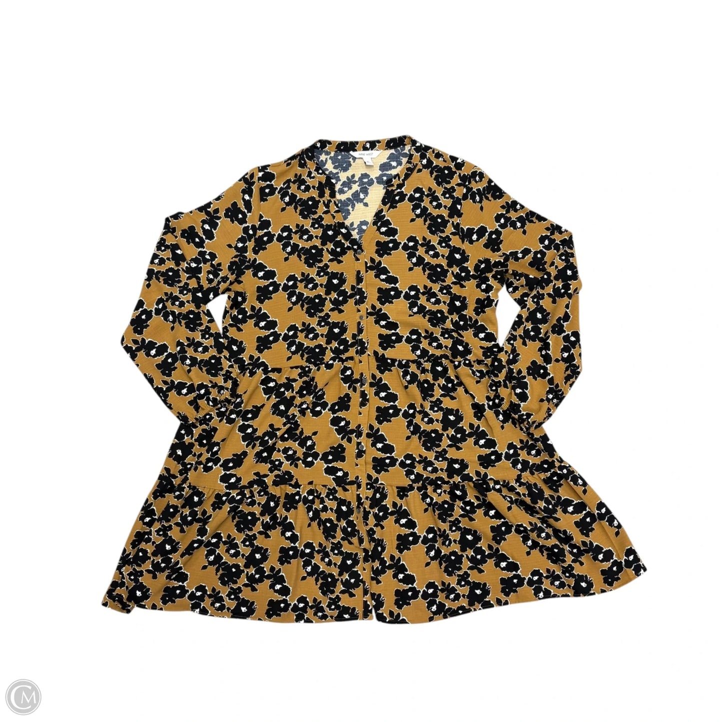 Dress Casual Midi By Nine West In Black & Brown, Size: Xl
