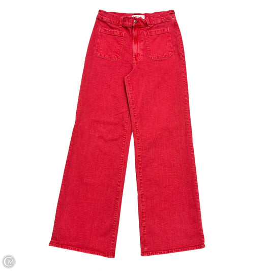 Jeans Wide Leg By Madewell In Red, Size: 4