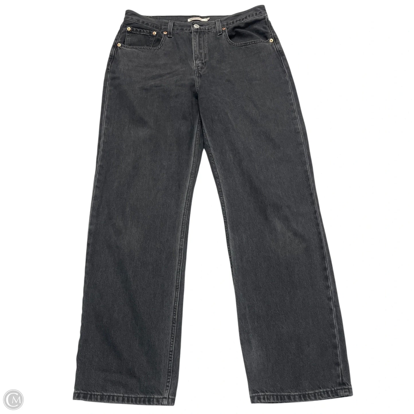 Jeans Straight By Levis In Black Denim, Size: 10