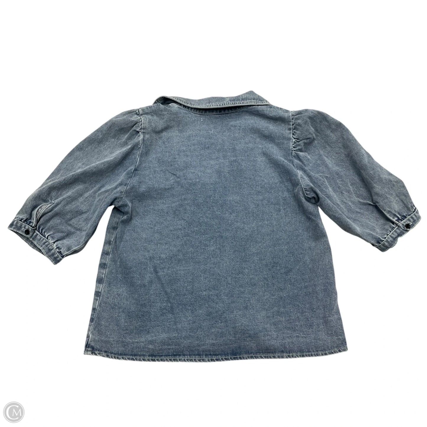 Top Short Sleeve By English Factory In Blue Denim, Size: L