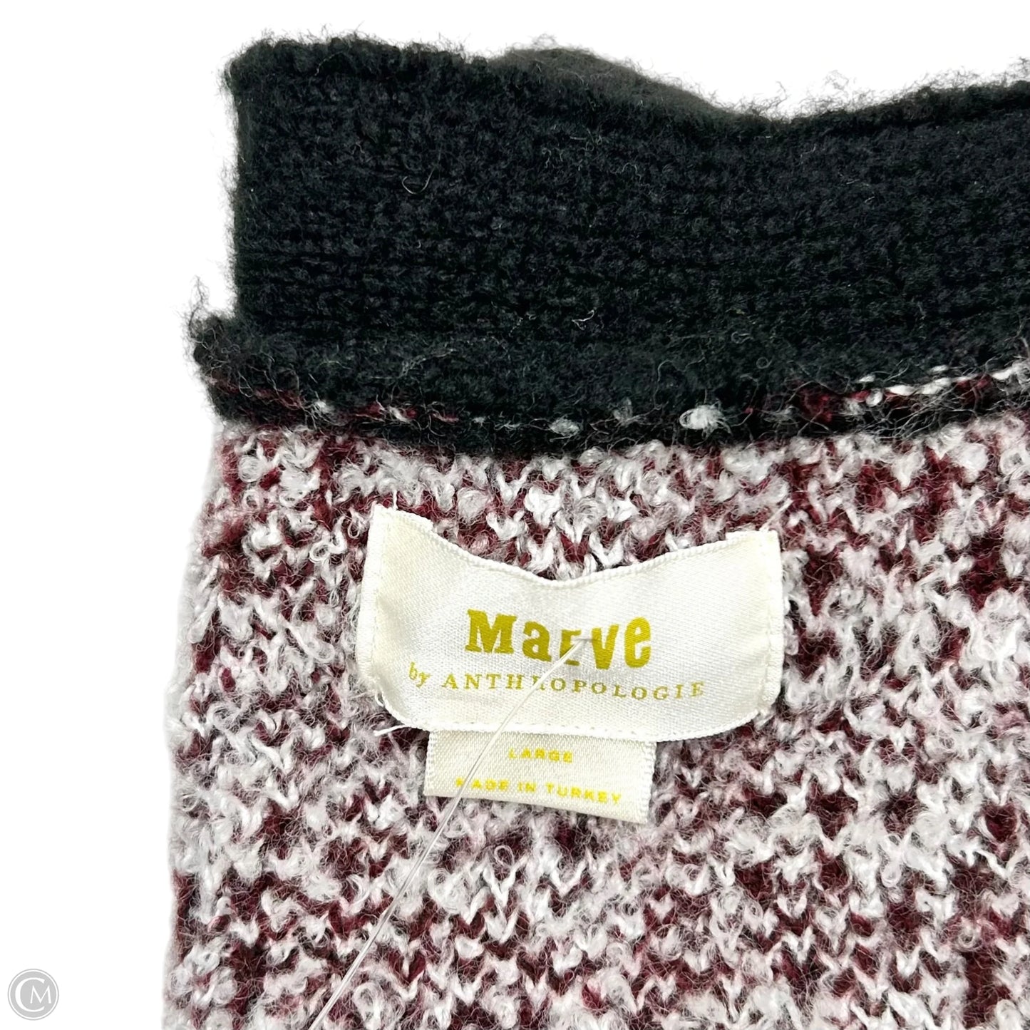 Cardigan By Anthropologie In Maroon & White, Size: L