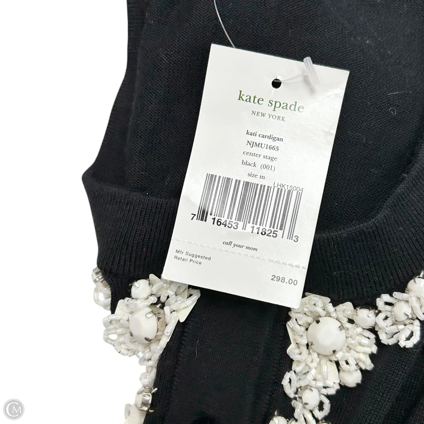 Cardigan Designer By Kate Spade In Black, Size: M