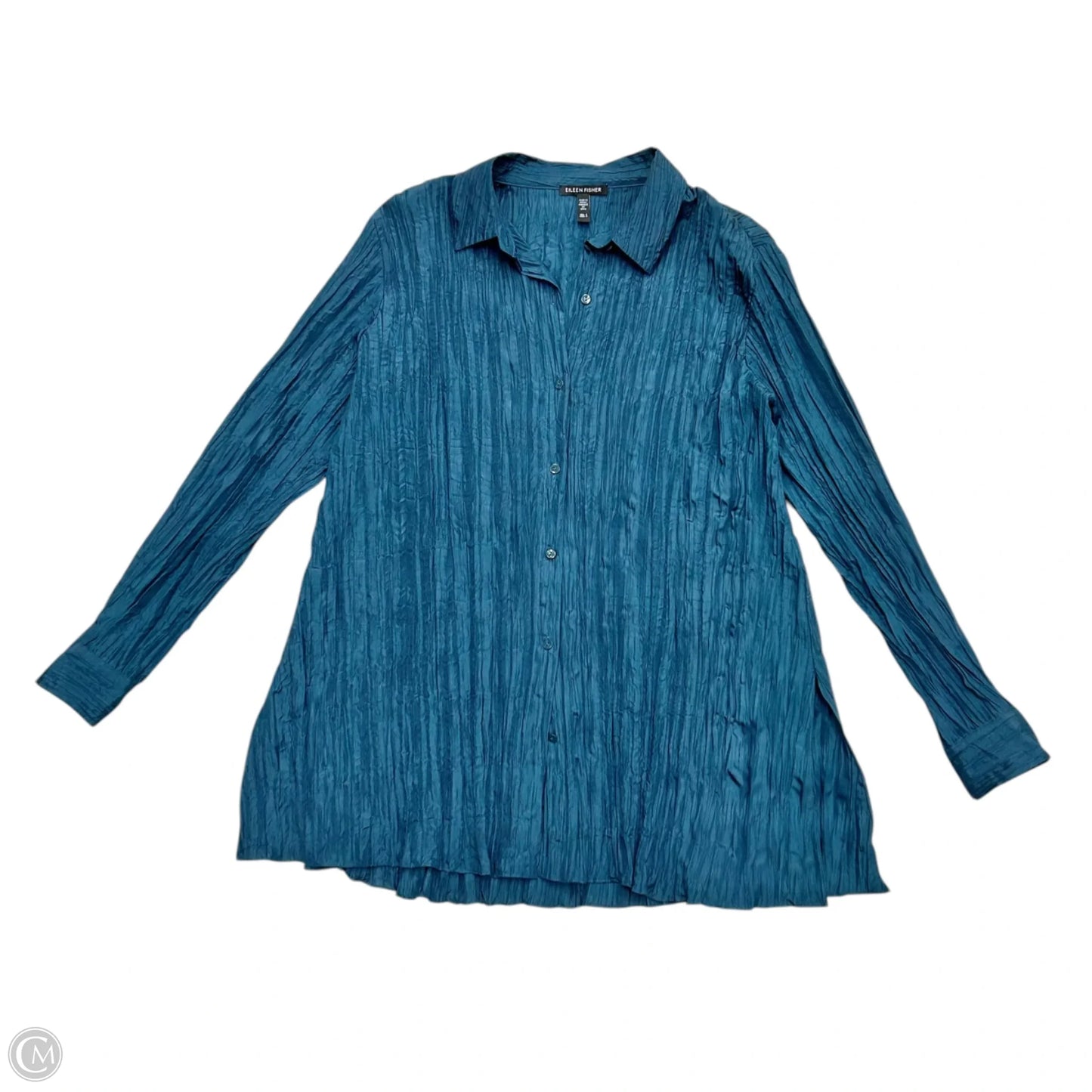 Blouse Long Sleeve By Eileen Fisher In Blue, Size: S