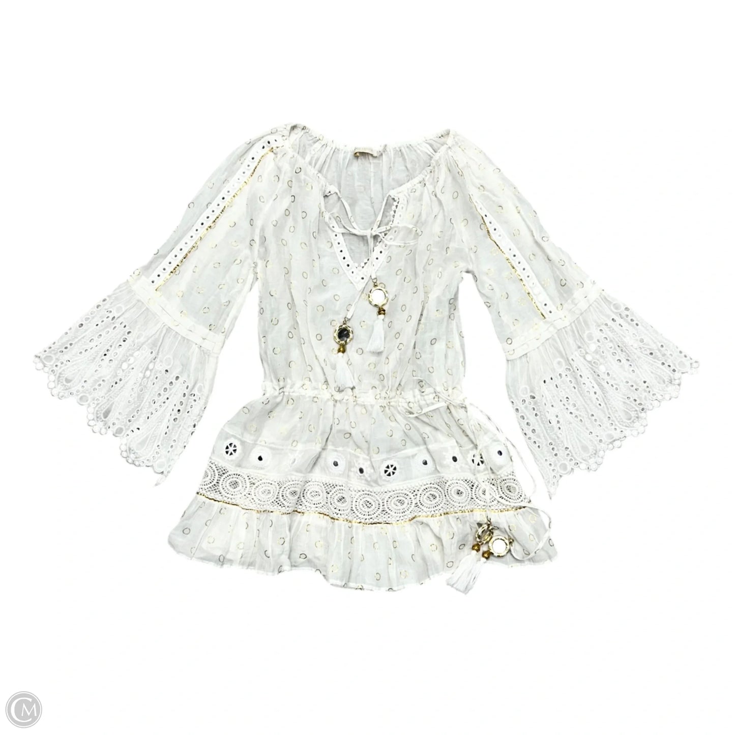 Top Long Sleeve By Ramy Brook In White, Size: S