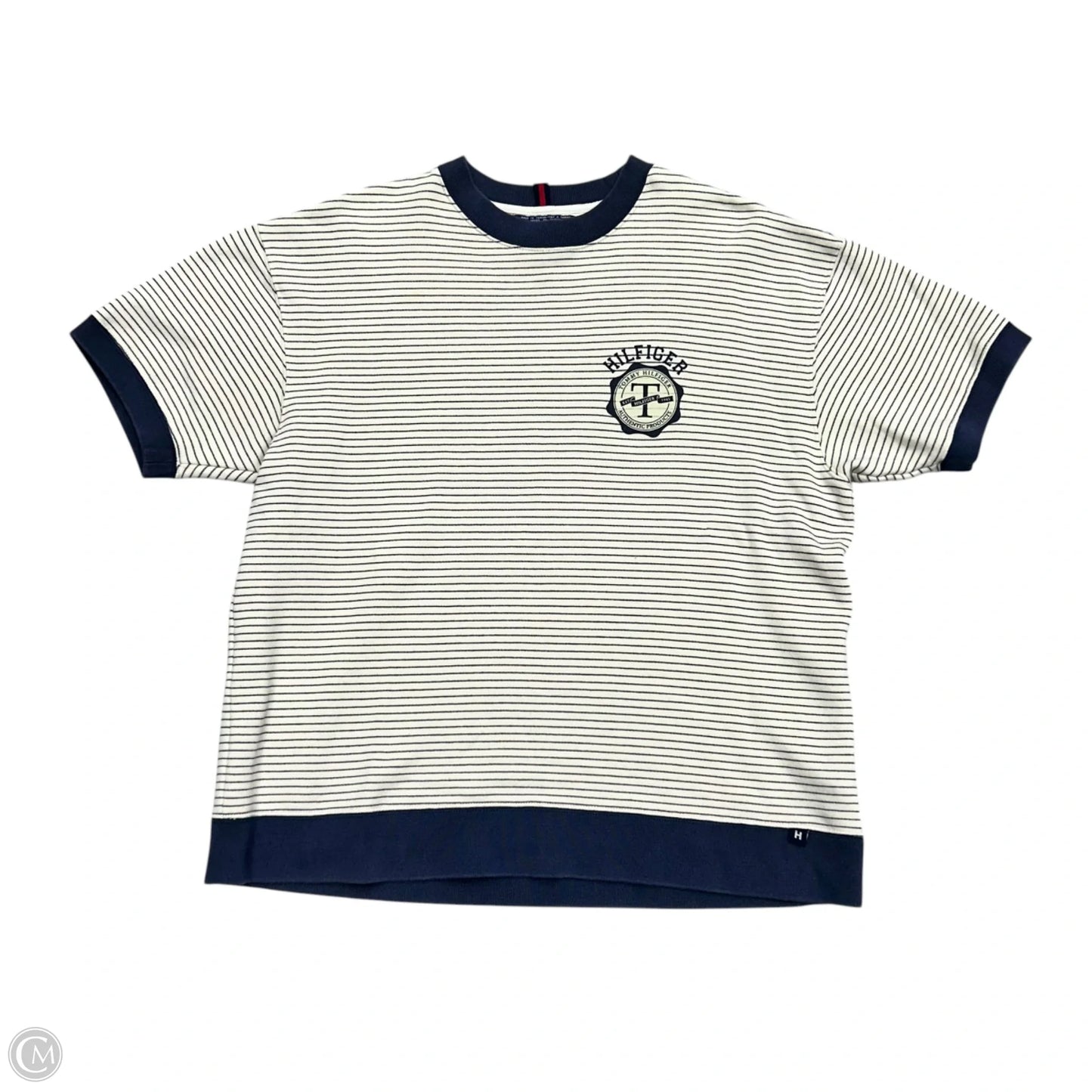 Top Short Sleeve By Tommy Hilfiger In Striped Pattern, Size: M