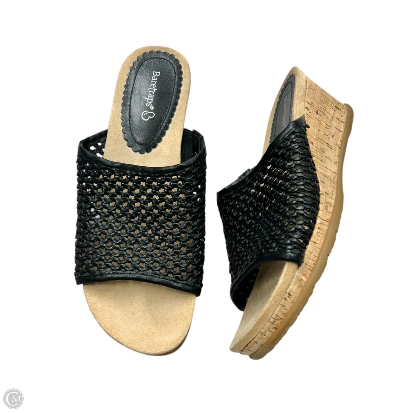 Sandals Heels Wedge By Bare Traps In Black, Size: 7.5