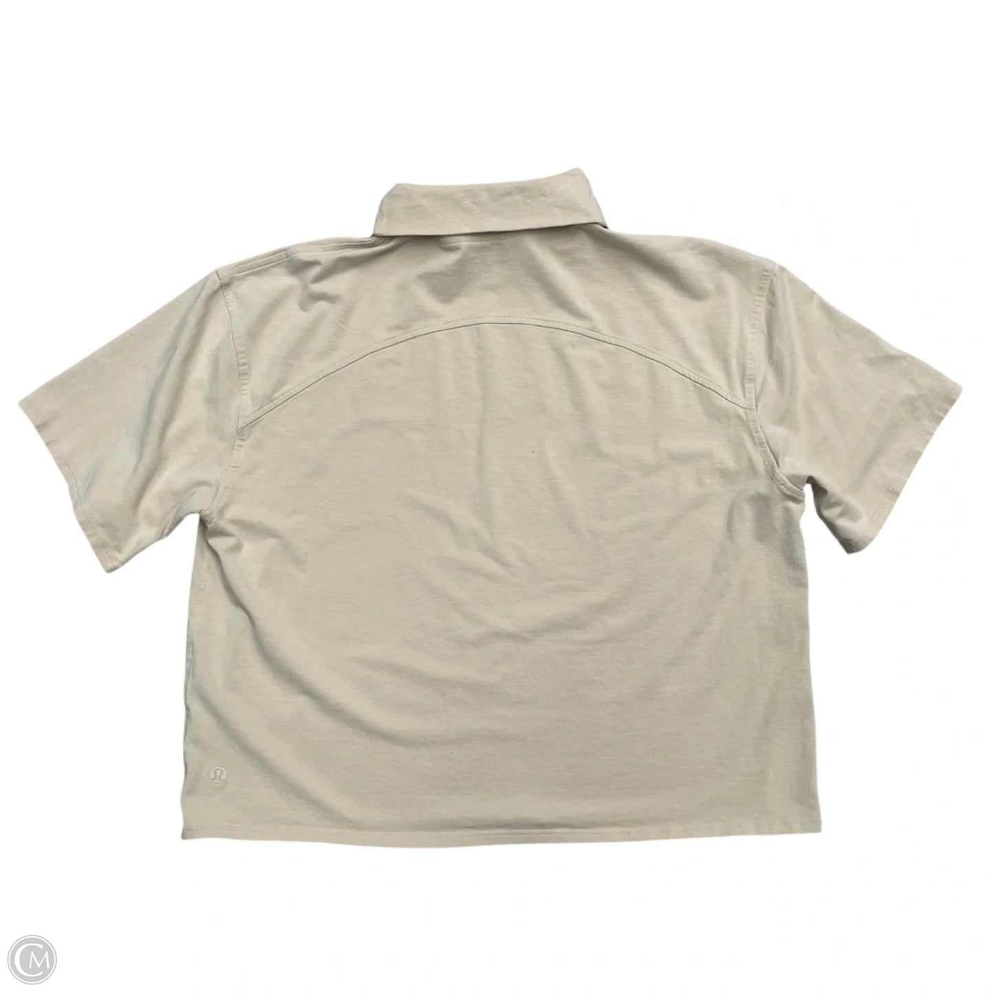Athletic Top Short Sleeve By Lululemon In Cream, Size: S