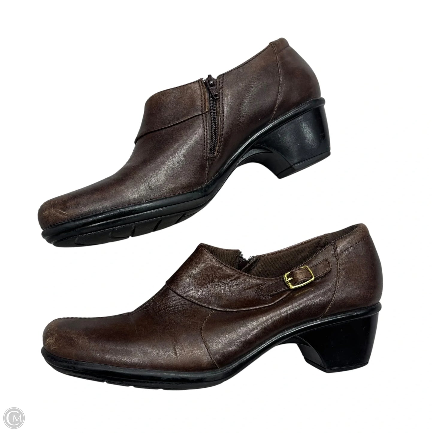 Shoes Heels Block By Clarks In Brown, Size: 8