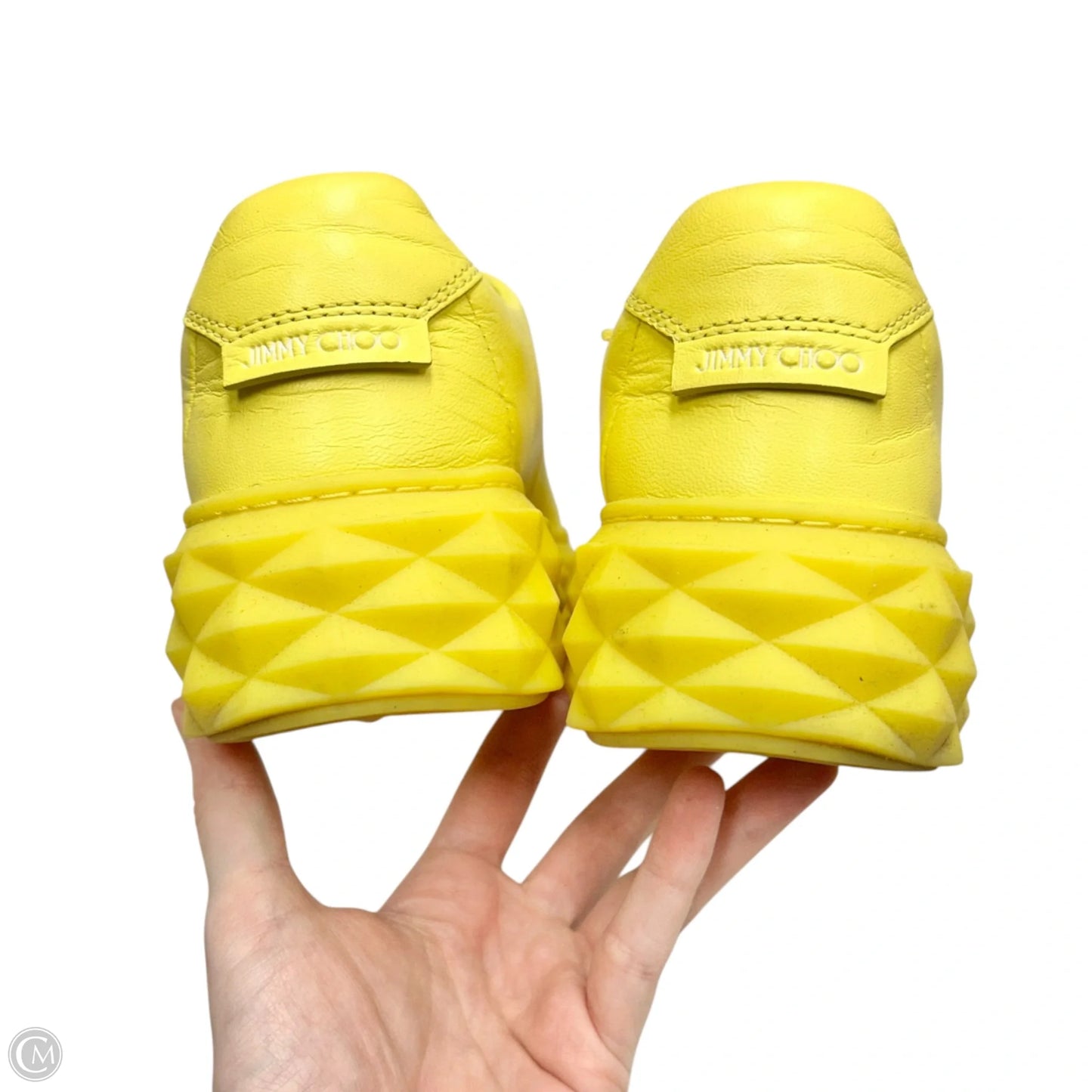 Shoes Luxury Designer By Jimmy Choo In Yellow, Size: 5.5