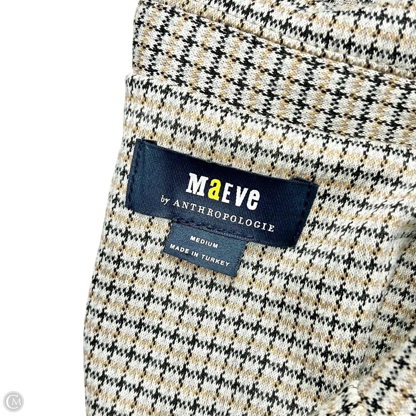 Blazer By Maeve In Cream & Tan, Size: M