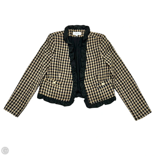 Blazer Designer By Derek Lam In Black & Tan, Size: L
