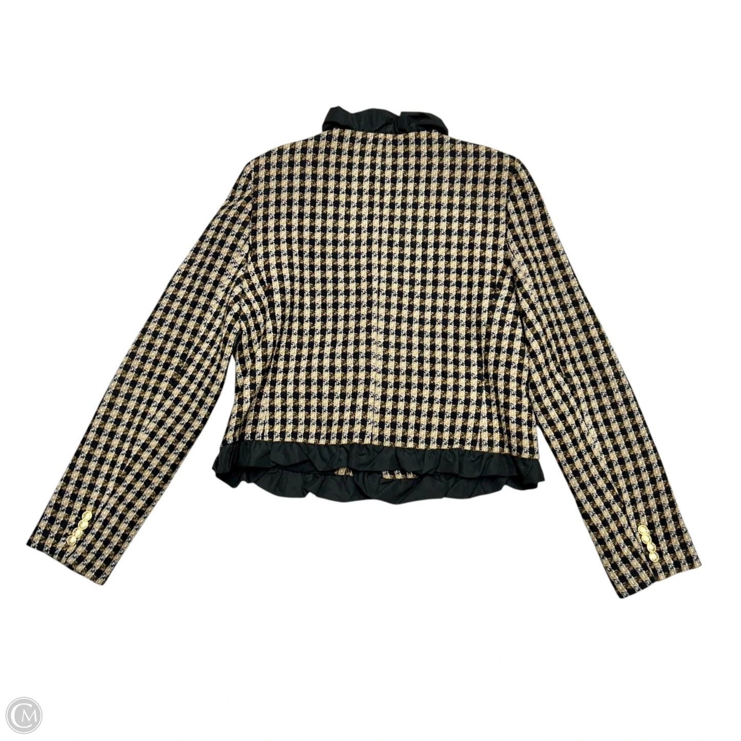 Blazer Designer By Derek Lam In Black & Tan, Size: L