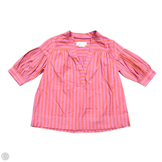 Top 3/4 Sleeve By Anthropologie In Striped Pattern, Size: Xxs