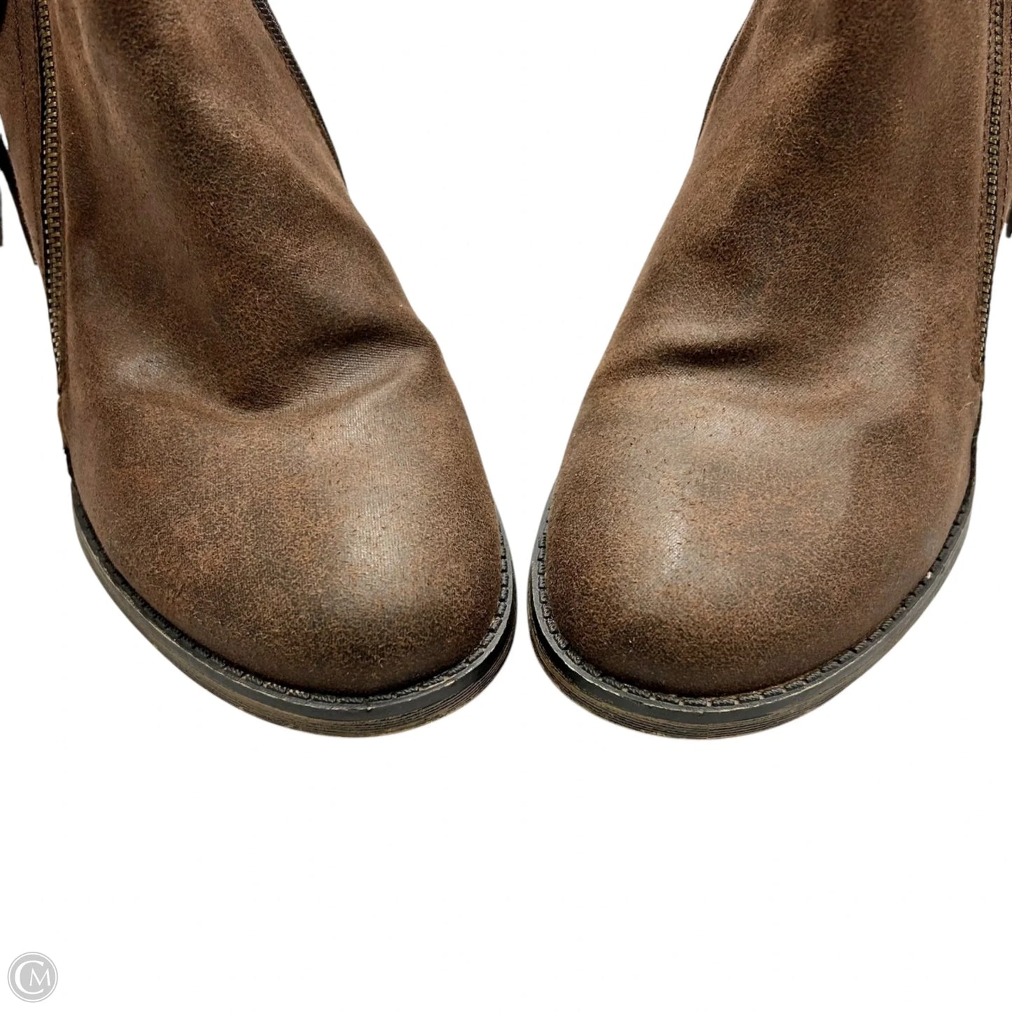 Boots Ankle Heels By Mia In Brown, Size: 10