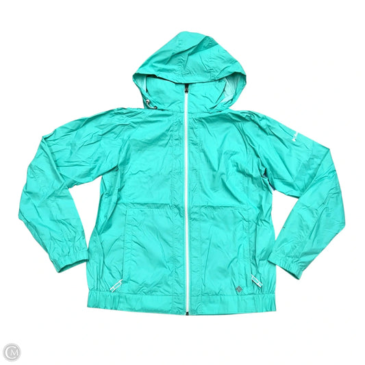 Jacket Windbreaker By Columbia In Teal, Size: L