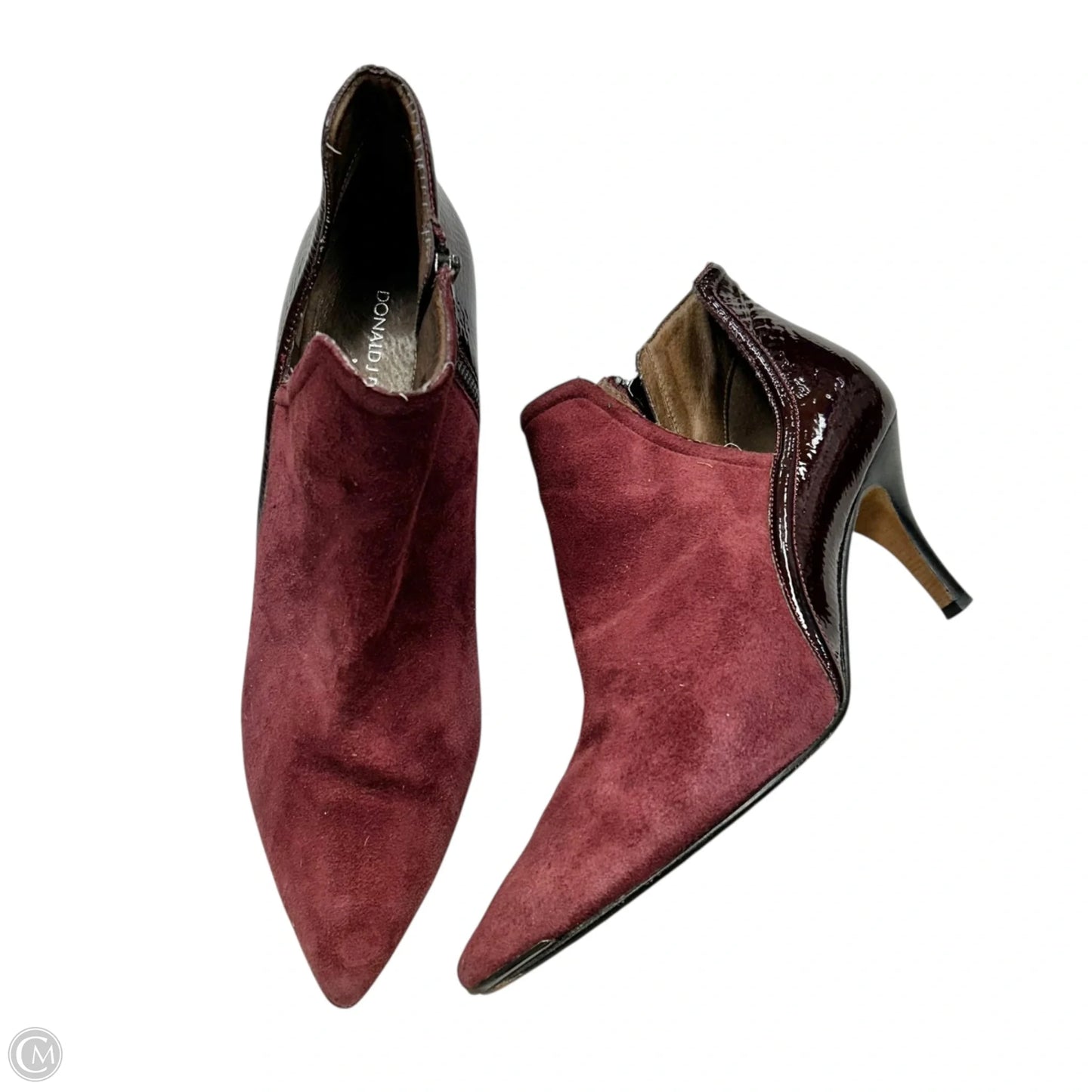 Boots Ankle Heels By Donald Pliner In Maroon, Size: 11